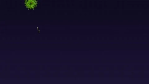 Neon glow effect fireworks display with glittering sparks in dark sky durin.. Stock Footage 326519713