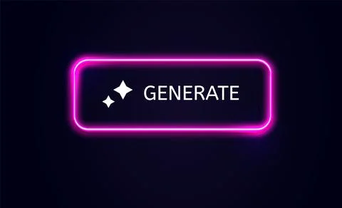 Neon Glow Generate Buttons Set for Modern UI Design, Web Applications, and Game イラスト素材