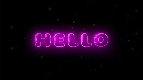 Neon Glow: Hello Text Animation with Dynamic Line Effect. Stock Footage 286145305