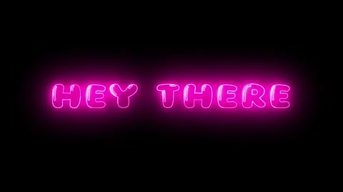 Neon Glow: Hey There Text Animation with Dynamic Line Effect. Stock Footage 286145294