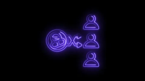 Neon glow human icon network connection transfer data communication concept Stock Footage 333957720