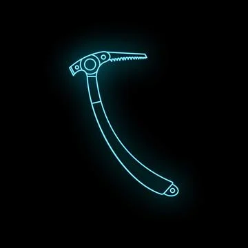 Neon glow ice axe for winter climbing exploration 库存插图