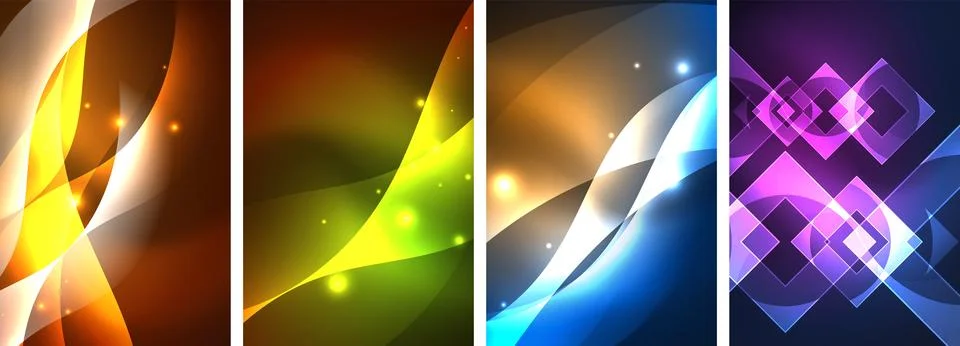 Neon glow light lightning concept posters. Vector illustration For Wallpaper Stock Illustration