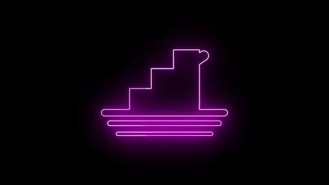 Neon Glow: Mountain Icon Animation: 4K Travel Inspiration Stock Footage 282576796