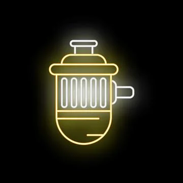 Neon glow pool pump filter icon Stock Illustration