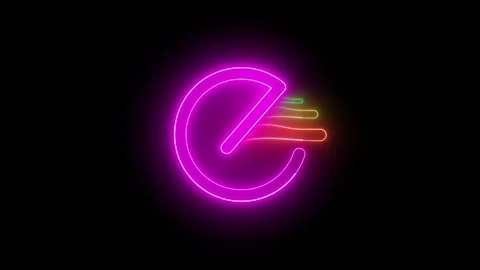Neon Glow: Power button icon animation. Stock Footage 286145705