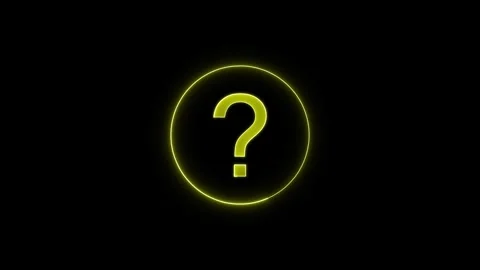 Neon Glow Question Mark - Technology and Internet icons animation on Black .. Stock Footage 305166466