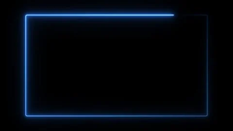 Neon Glow Rectangle Frame Animation Loop. Glowing Neon Rectangle Border. Stock Footage 337519688