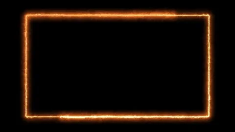 Neon Glow Rectangle Frame Animation Loop. Glowing Neon Rectangle Border. Stock Footage 337519692