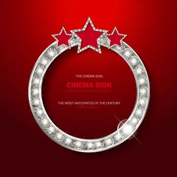 Neon glow round frame Stock Illustration