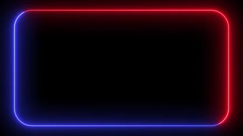 Neon Glow Rounded Frame Border with Red and Blue Light Circuit Effect Vídeos de archivo 311108248