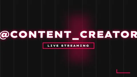 Neon glow sign for content creator live streaming announcement graphic Stock Footage 336805377