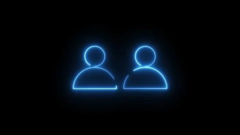 Neon Glow Silhouettes of Two Human Figures Stock Footage 332824387