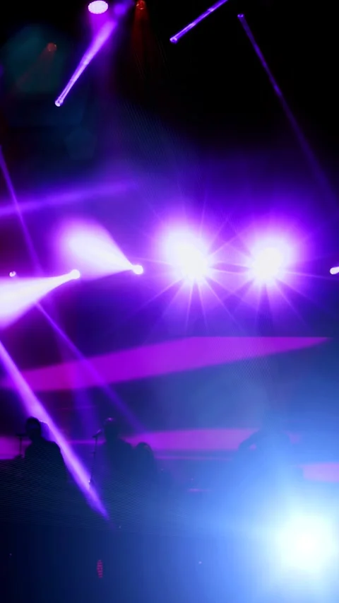 Neon glow stage modern reflection Stock Footage 301731928