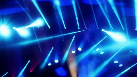 Neon glow stage modern reflection Stock Footage 301732089