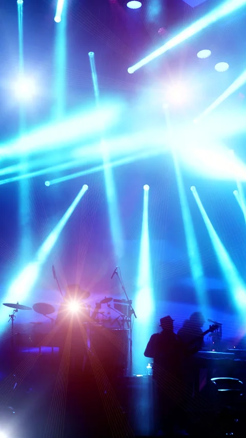 Neon glow stage modern reflection Video stock 301732251