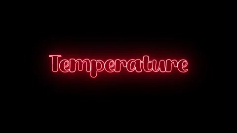 Neon Glow 'Temperature' Text Animation – Dynamic Weather Visual. Stock Footage 282576996