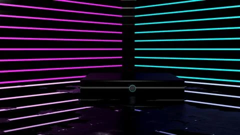 Neon Glow Underground Lights Sci Fi Futuristic Metal Concrete Realistic Tun.. Stock Illustration