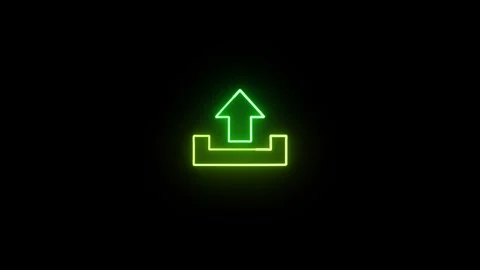 Neon Glow Upload Button Icon Animation – Modern Digital Design Stock Footage 282577228
