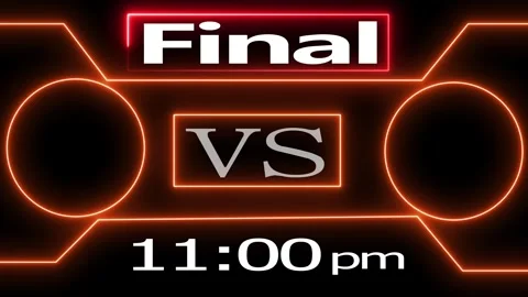 Neon glow versus screen with final time. Vidéo 331897412