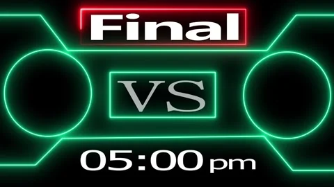Neon glow vs screen for final match concept. 動画素材 331897542