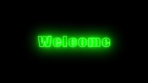 Neon Glow: Welcome Text Animation with Dynamic Line Effect. Stock Footage 286145262