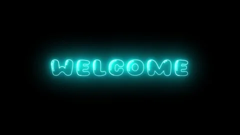 Neon Glow: Welcome Text Animation with Dynamic Line Effect. Stock Footage 286145308