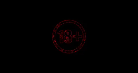 Neon glowing 18 plus icon video animation. 18 plus limit video animation. 18 plu Stock Footage 336735932