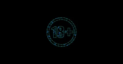 Neon glowing 18 plus icon video animation. 18 plus limit video animation. 18 plu Stock Footage 336735948