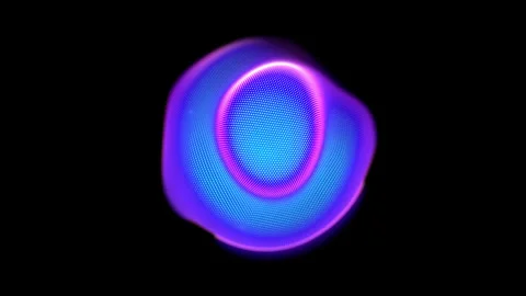 Neon glowing 3D sphere with moving waving pixelated surface Stock Footage 241501294