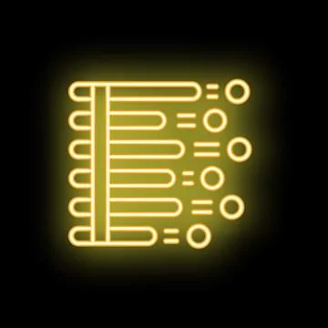 Neon glowing abacus counting beads icon showing calculating concept Stock Illustration