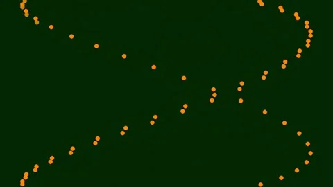 Neon glowing abstract double spiral worm pattern on dark background Stock Footage 341059764