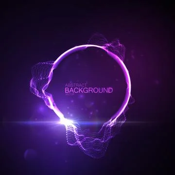 Neon glowing abstract equalizer shape. Stock Illustration