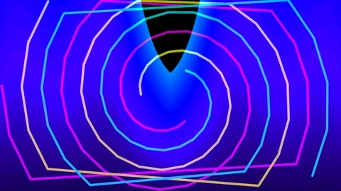Neon Glowing Abstract Geometric Loop for Futuristic Tech Visualization and .. Stock Footage 339773665