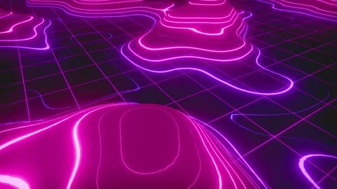 Neon glowing abstract lines dynamic background motion 動画素材 348143180