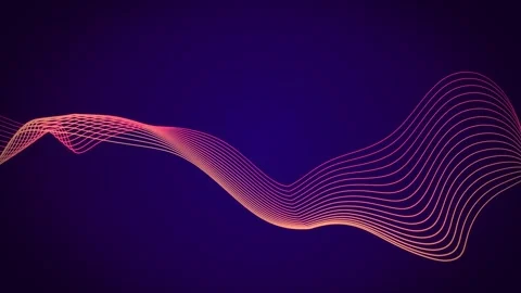 Neon glowing abstract wave line animation, futuristic flow curve background.. Stock Footage 335229124
