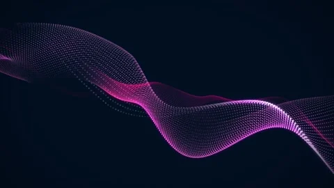 Neon glowing abstract wave line animation, futuristic flow curve background.. Stock Footage 335229182