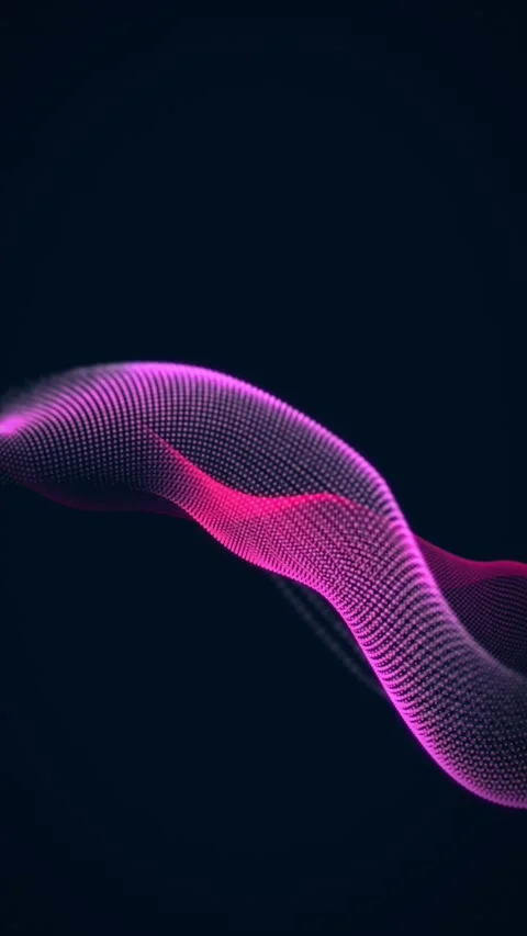Neon glowing abstract wave line animation, vertical futuristic flow curve b.. Vídeos de archivo 337038160