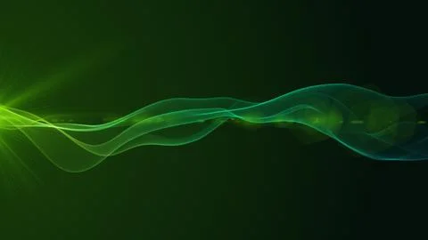 Neon glowing abstract wave line animation, futuristic flow curve background.. Stock Illustration