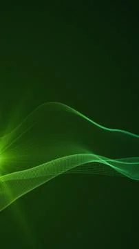 Neon glowing abstract wave line animation, vertical futuristic flow curve b.. Stock Illustration