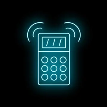 Neon glowing access code keypad transmitting signal 스톡 일러스트