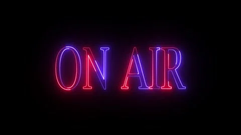 Neon glowing ON AIR text animation for broadcasts, live streaming, events Stock Footage 337701100