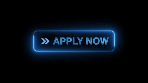 Neon glowing apply now button animation on transparent background. apply now but Stock Footage 313874446