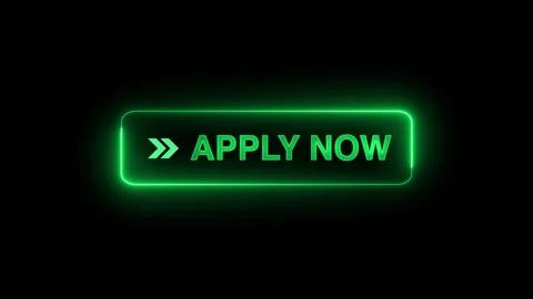 Neon glowing apply now button animation on transparent background. apply now but Stock Footage 313874457