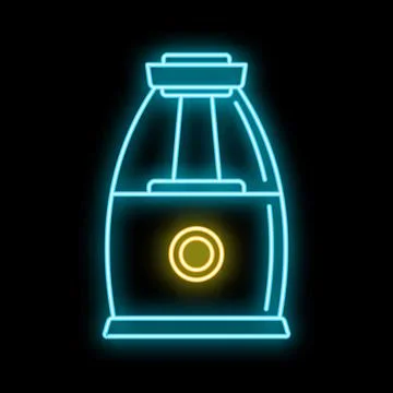 Neon glowing aroma diffuser for home wellness Stock Illustration