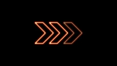 Neon Glowing Arrow with Smooth Looping Animation on Black Background Stock Footage 331555906