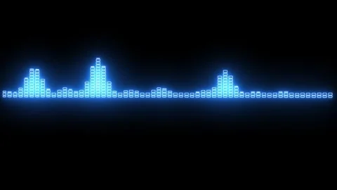 Neon glowing audio waveform spectrum animation Isolated on Black Background Stock Footage 321469788