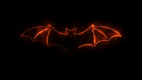 Neon glowing bat icon animation isolated on black background for halloween .. Stock Footage 339074404