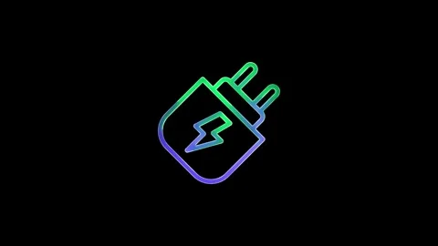 Neon glowing battery charging icon animation with neon circle. Neon battery.. Stock Footage 327756760