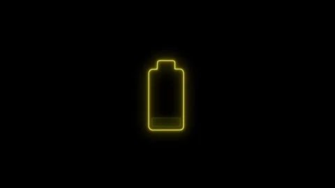 Neon glowing battery with lightning bolt icon. Flash icon. Charge flash ico.. Stock Footage 305301616